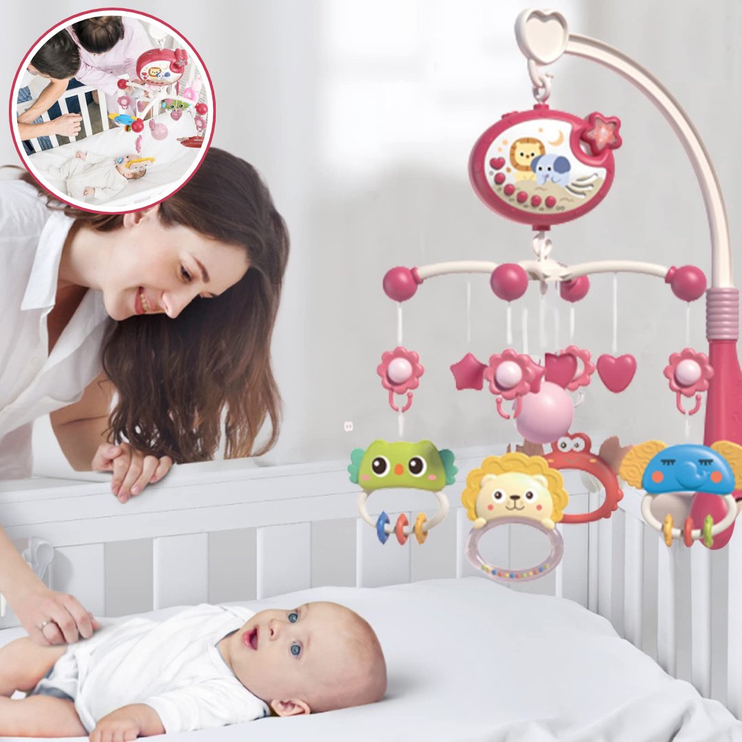 Mobile musical bébé rose