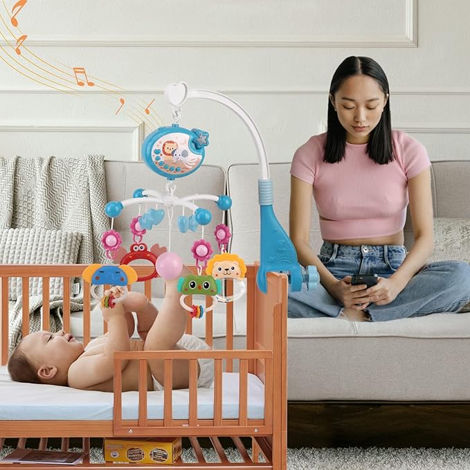 Mobile musical bébé bleu